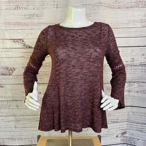 Mm mm mm Purple Sweater Bell Top Winter